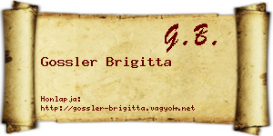 Gossler Brigitta névjegykártya